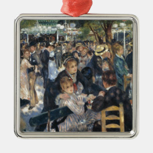 Ornement Carré Argenté Danse au Moulin de la Galette par Renoir
