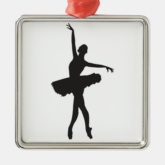 ORNEMENT CARRÉ ARGENTÉ DANSER BALLERINA CHRISTMAS ORNAMENT (Devant)