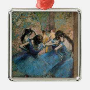 Ornement Carré Argenté Danseurs d'Edgar Degas dans le bleu, 1890
