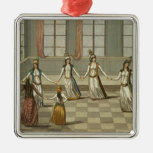 Ornement Carré Argenté Dansez dont est à la mode avec les femmes grecques