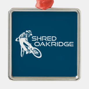 Ornement Carré Argenté Déchiquetage Oakridge Oregon Vélo Tout Terrain