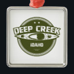 Ornement Carré Argenté Deep Creek Wild Et Rivière Pittoresque Idaho Kayak<br><div class="desc">Deep Creek dans l'Idaho est définie par le canyon à parois verticales extrêmement méandrantes qui entoure la crique lorsqu'elle s'écoule jusqu'à sa confluence avec la rivière Owyhee. La crique convient aux kayaks et aux canoës au début du printemps lorsque les flux atteignent des centaines de pieds cubes par seconde de...</div>
