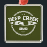 Ornement Carré Argenté Deep Creek Wild Et Rivière Pittoresque Idaho Kayak<br><div class="desc">Deep Creek dans l'Idaho est définie par le canyon à parois verticales extrêmement méandrantes qui entoure la crique lorsqu'elle s'écoule jusqu'à sa confluence avec la rivière Owyhee. La crique convient aux kayaks et aux canoës au début du printemps lorsque les flux atteignent des centaines de pieds cubes par seconde de...</div>