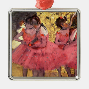 Ornement Carré Argenté Degas - Les Danseurs Roses