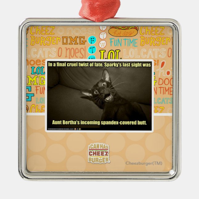 Ornement Carré Argenté Dernière vue Sparky (Devant)