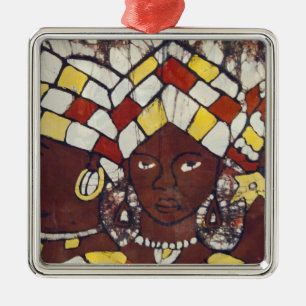 Ornement Carré Argenté Des textiles peints à la main, tous les jours