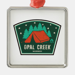 Ornement Carré Argenté Désert d'Opal Creek Oregon Camping