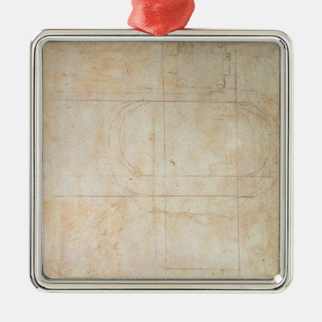 Ornement Carré Argenté Dessin architectural (Devant)