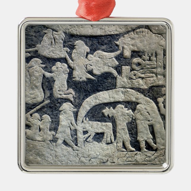 Ornement Carré Argenté Détail de la légende du Valhöll (Devant)