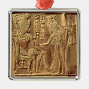 Ornement Carré Argenté Détail du tombeau d'or de Tutankhamun