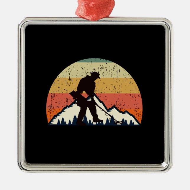 Ornement Carré Argenté Détecteur de métaux vintages (Devant)