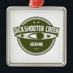 Ornement Carré Argenté Dickshooter Creek Idaho Kayaking<br><div class="desc">Le ruisseau Dickshooter commence à l'ouest de Dickshooter, dans l'Idaho, et s'écoule vers le sud, coupant une gorge étroite et profonde à travers le paysage de plateau roulant jusqu'à ce qu'il rejoigne Deep Creek. Les eaux de Dickshooter cessent de couler vers la fin du printemps jusqu'au début de l'été, laissant...</div>