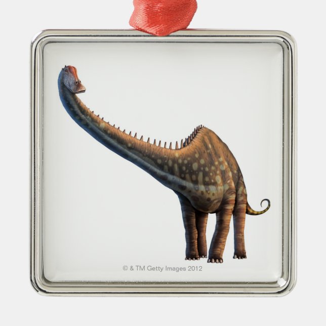 Ornement Carré Argenté Diplodocus (Devant)