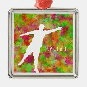 Ornement Carré Argenté Disk Golf