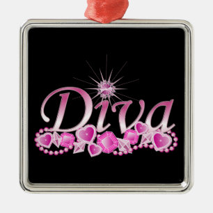 Ornement Carré Argenté Diva Bling