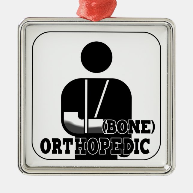 ORNEMENT CARRÉ ARGENTÉ DOCTEUR ORTHOPÉDIQUE CHRISTMAS ORNAMENT BONE (Devant)