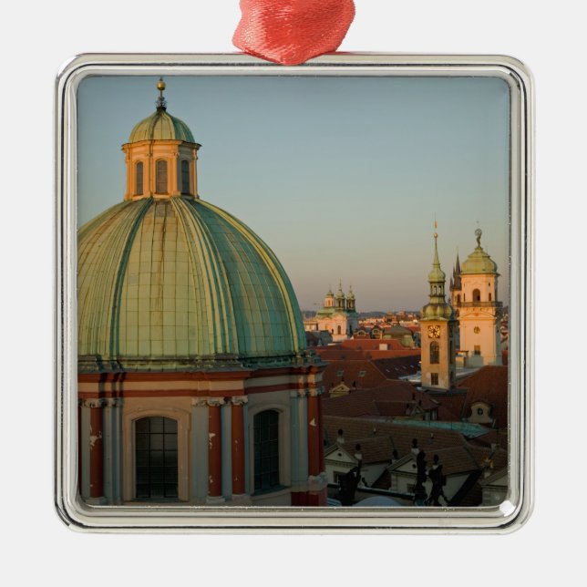 Ornement Carré Argenté Dôme de l'église Saint François, Prague, tchèque (Devant)