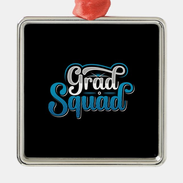 Ornement Carré Argenté Don de l'enseignant | Glad Squad (Devant)