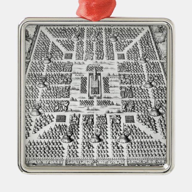 Ornement Carré Argenté Douze tribus de l'Israël (Devant)