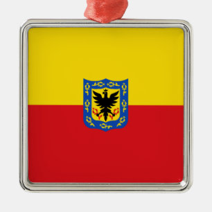 Ornement Carré Argenté Drapeau de Bogotá (capitale colombienne)