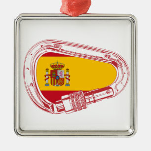 Ornement Carré Argenté Drapeau de carabinier espagnol