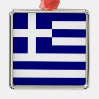 Ornement Carré Argenté Drapeau de la Grèce