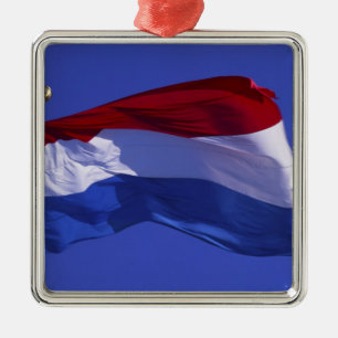 Ornement Carré Argenté Drapeau du Luxembourg RF)