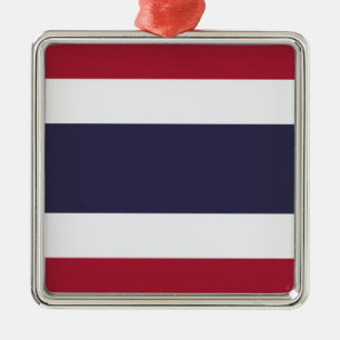 Ornement Carré Argenté Drapeau thaïlandais (Thaïlande)