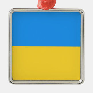 Ornement Carré Argenté Drapeau ukrainien