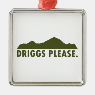 Ornement Carré Argenté Driggs Idaho S'Il Vous Plaît