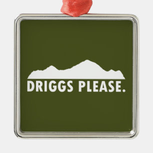 Ornement Carré Argenté Driggs Idaho S'Il Vous Plaît