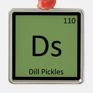 Ornement Carré Argenté Ds - Chimie des cornichons au sel Periodic Table S