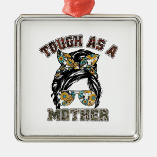 Ornement Carré Argenté Dur Comme Mère