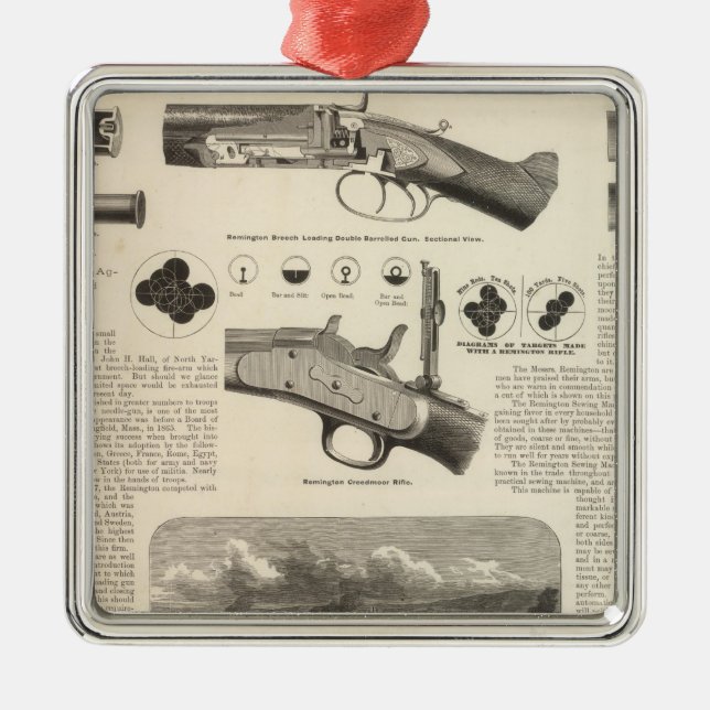 Ornement Carré Argenté E Remington et les fils (Devant)