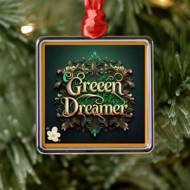 Ornement Carré Argenté "Échos de l'éternité" (Arbre)