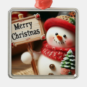 Ornement Carré Argenté Éclats Festifs - Accessoires Magiques de Noël