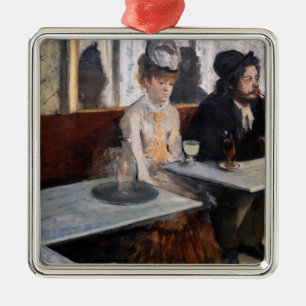 Ornement Carré Argenté Edgar Degas - Dans un café / L'Absinthe