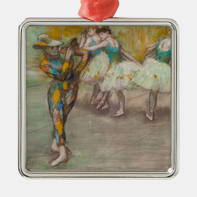 Ornement Carré Argenté Edgar Degas - Harlequin Dance (Devant)