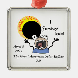 Ornement Carré Argenté Édition Solaire Eclipse Survival 2024