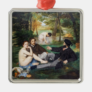 Ornement Carré Argenté Edouard Manet - Le Déjeuner sur l'herbe