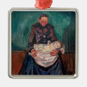 Ornement Carré Argenté Edvard Munch - Femme avec enfant malade, héritage