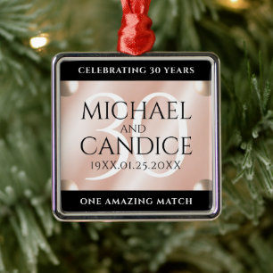 Ornement Carré Argenté Elégante 30ème Mariage Pearl Anniversaire de céléb