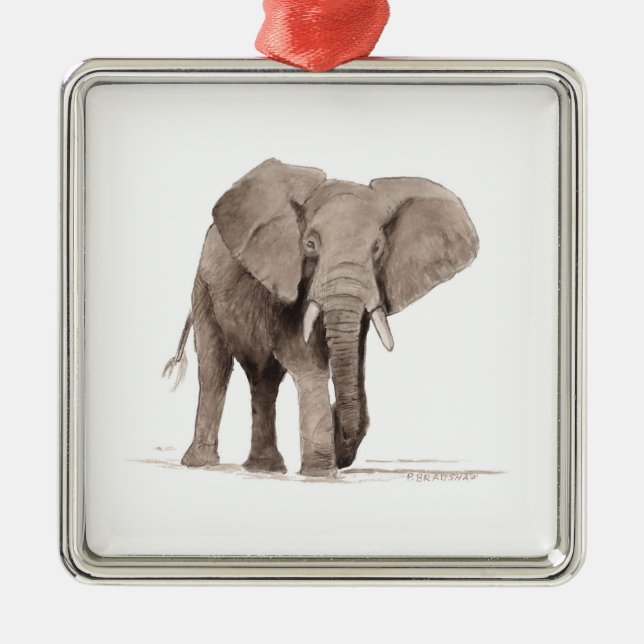 Ornement Carré Argenté elephant ornament (Devant)