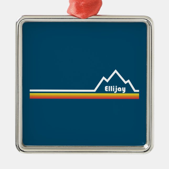 Ornement Carré Argenté Ellijay Georgia (Devant)