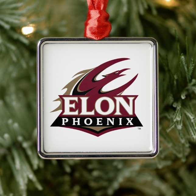 Ornement Carré Argenté Elon Phoenix (Arbre)