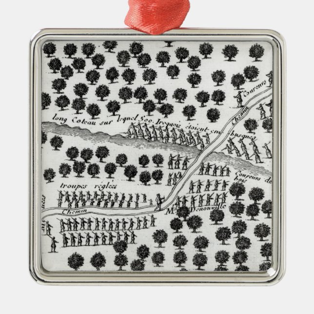 Ornement Carré Argenté Embuscade de l'Iroquois (Devant)