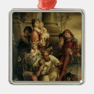 Ornement Carré Argenté Enfance