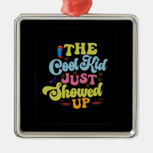 Ornement Carré Argenté Enseignant Le Cool Viens D'Arriver