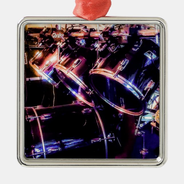 Ornement Carré Argenté Ensemble de tambours (Devant)