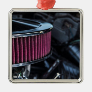 Ornement Carré Argenté Entrée d'air Chrome